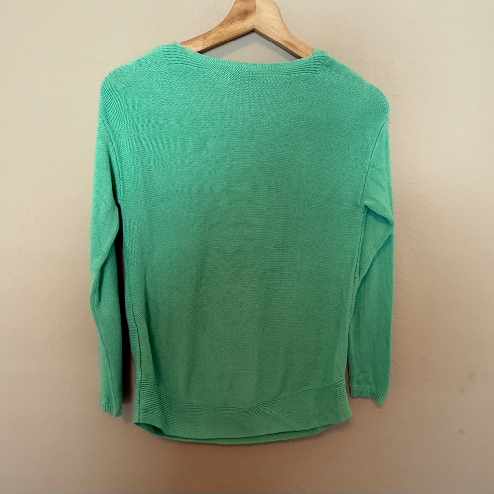 Talbots Womens Sweater Petite S light green Long Sleeve V Neck Pullover - Picture 2 of 6